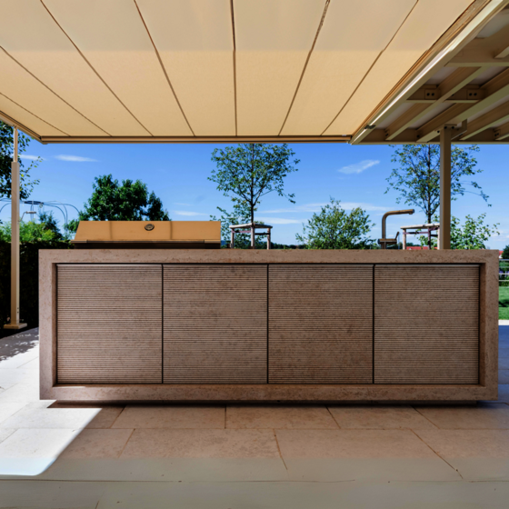 Outdoor Küche aus Kanfanar Kalkstein für moderne Außenküchen