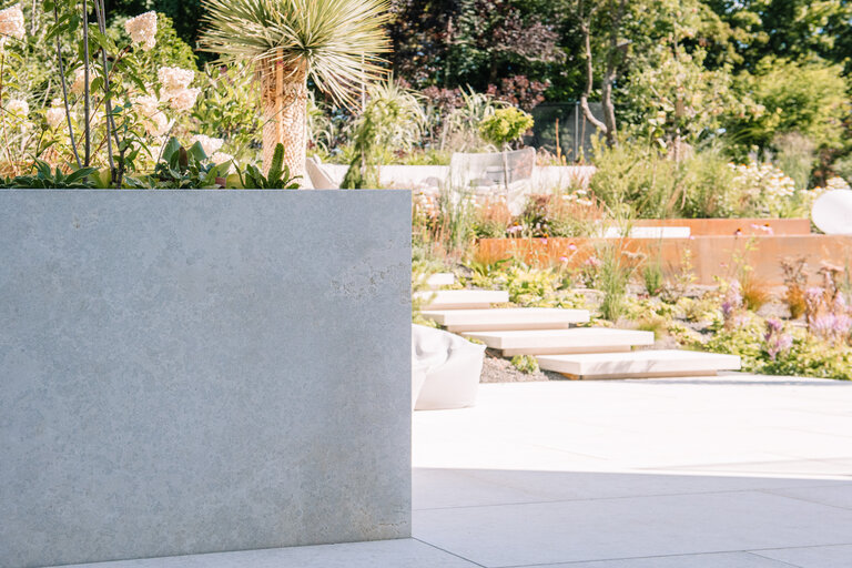 Kanfanar Hochbeet Hochbeet Einfassung aus Kanfanar Naturstein für mediterrane Gartengestaltung