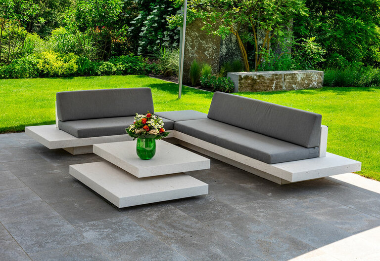 Lounge Möbel Bianco Adria mit grauer Polsterung im modernen Design