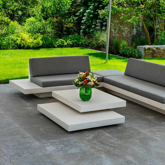 Lounge Möbel Bianco Adria mit grauer Polsterung im modernen Design