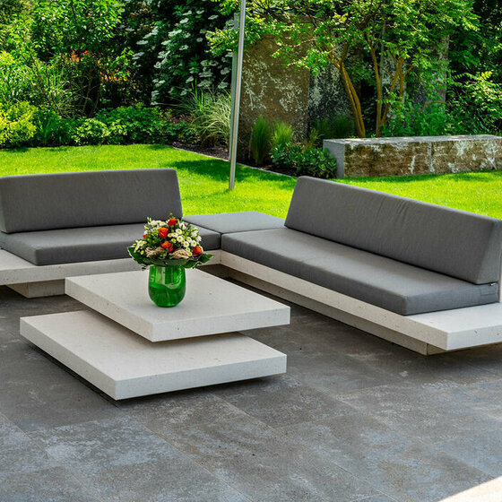 Lounge Möbel Bianco Adria mit grauer Polsterung im modernen Design